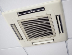 Modern air conditioning system installed on the ceiling